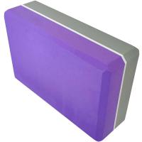 Йога блок полумягкий 2-х цветный (фиолетовый-серый) 223х150х76мм., из вспененного ЭВА E29313-4
