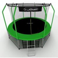 Батут i-JUMP 8ft 2,44м с нижней сетью и лестницей (green)